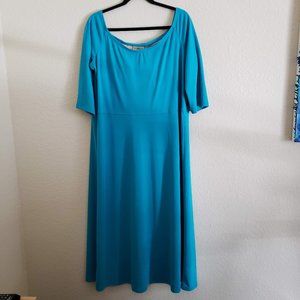 TravelSmith Bright Blue Stretchy Dress L NWT